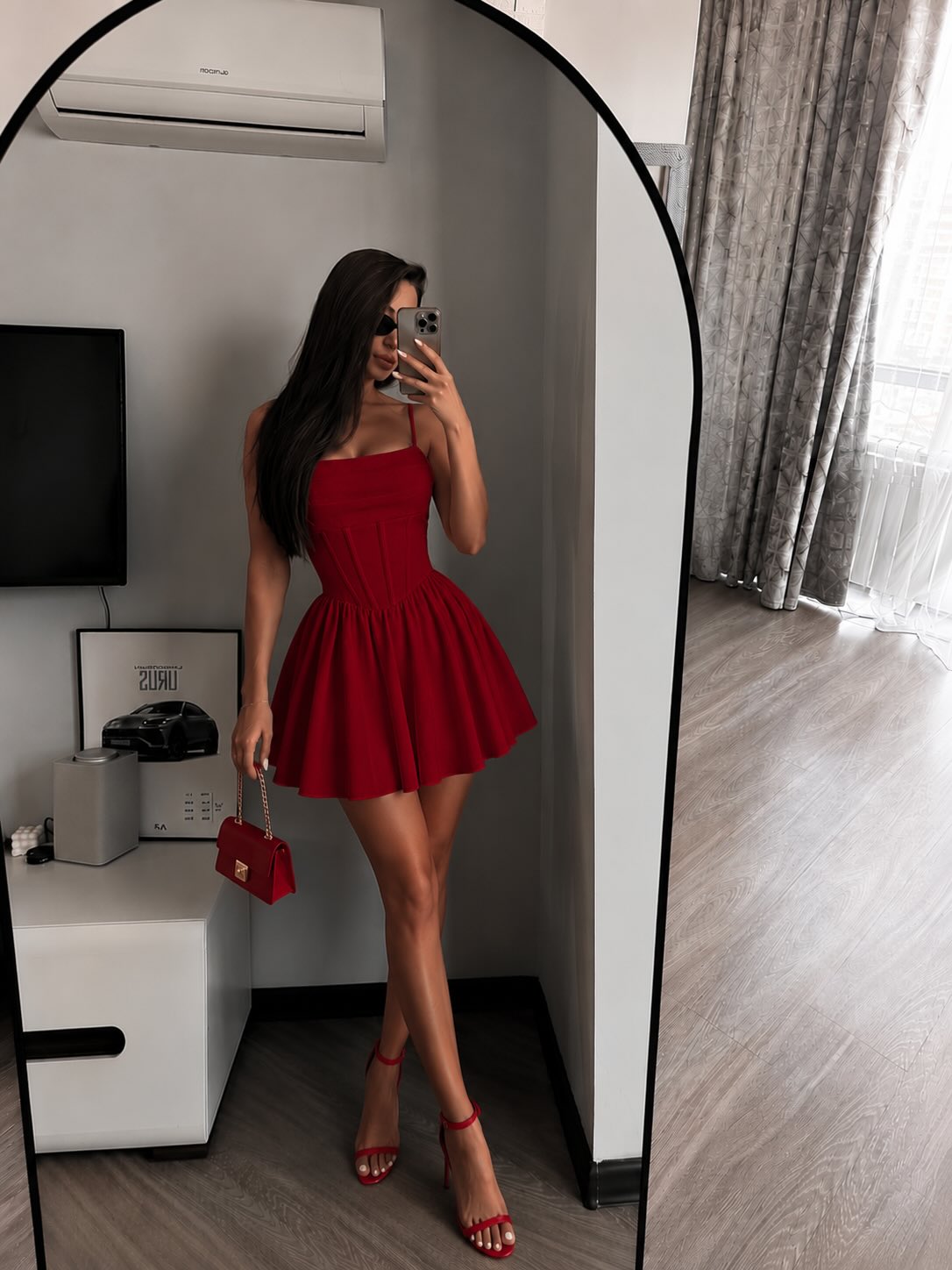 Spaghetti Strap Corset A-Line Mini Dress