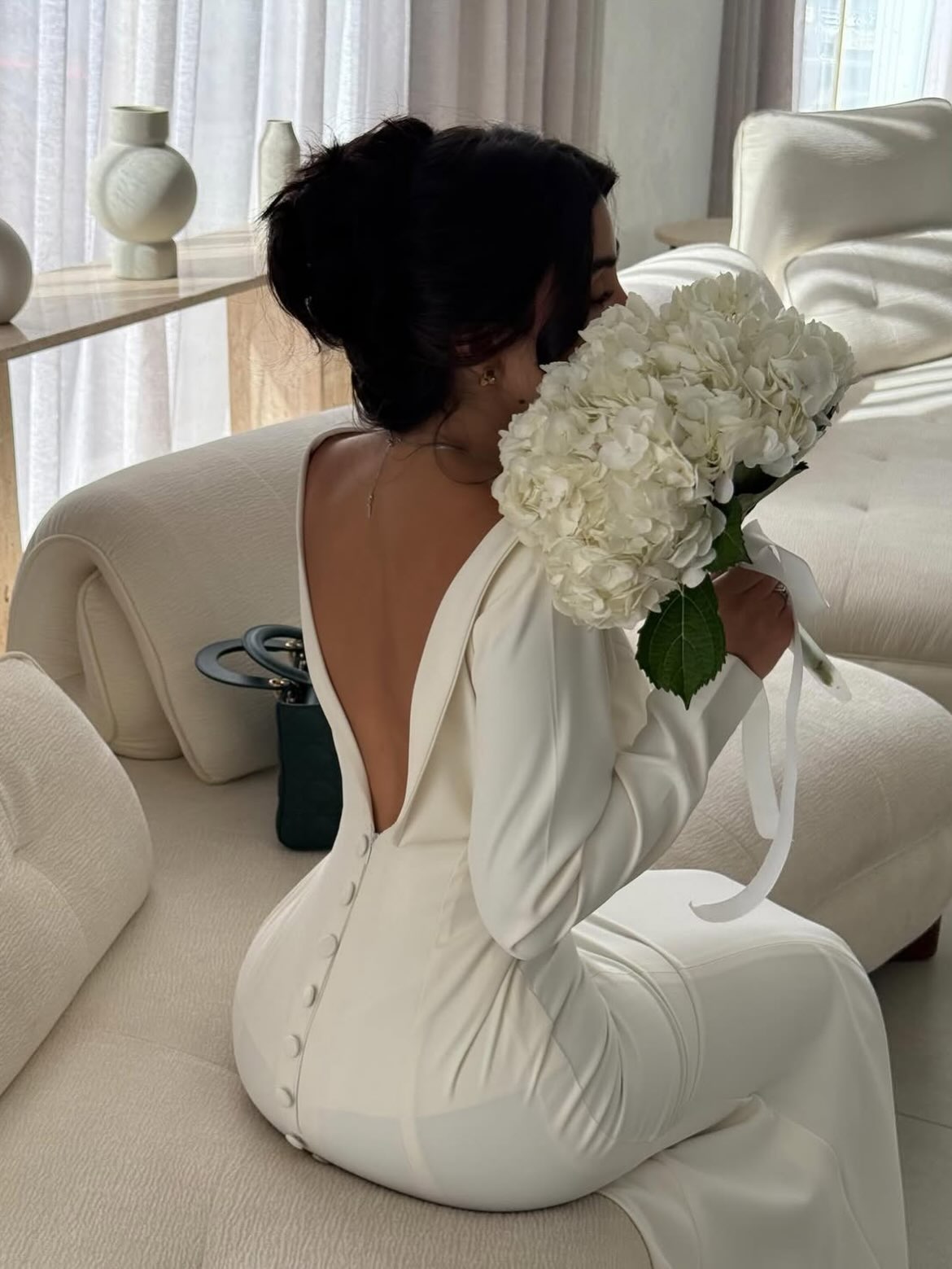 Long Sleeve Mermaid Wedding Dress with Open Back