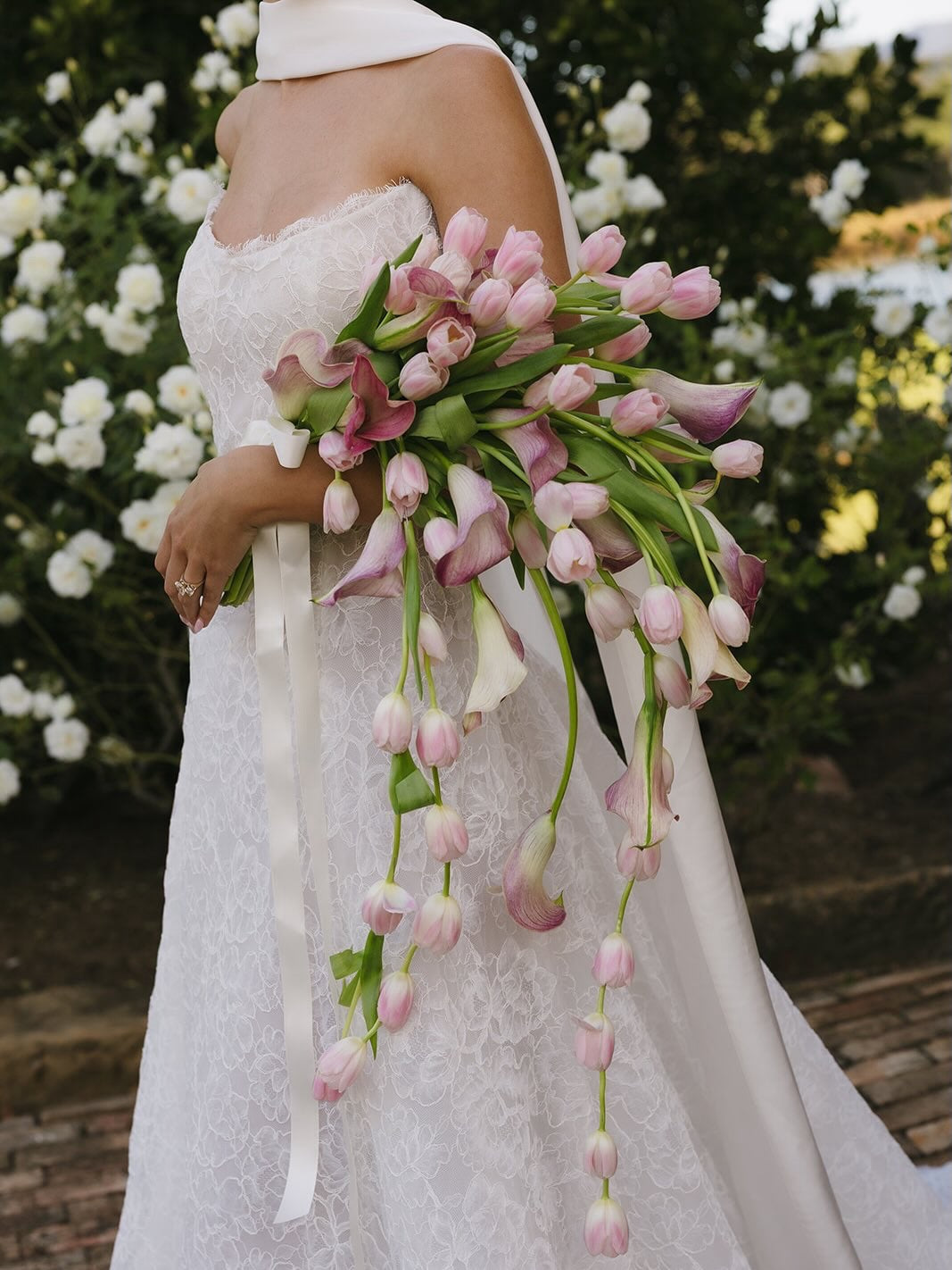 Lace Strapless Scoop Neck A-Line Wedding Dress