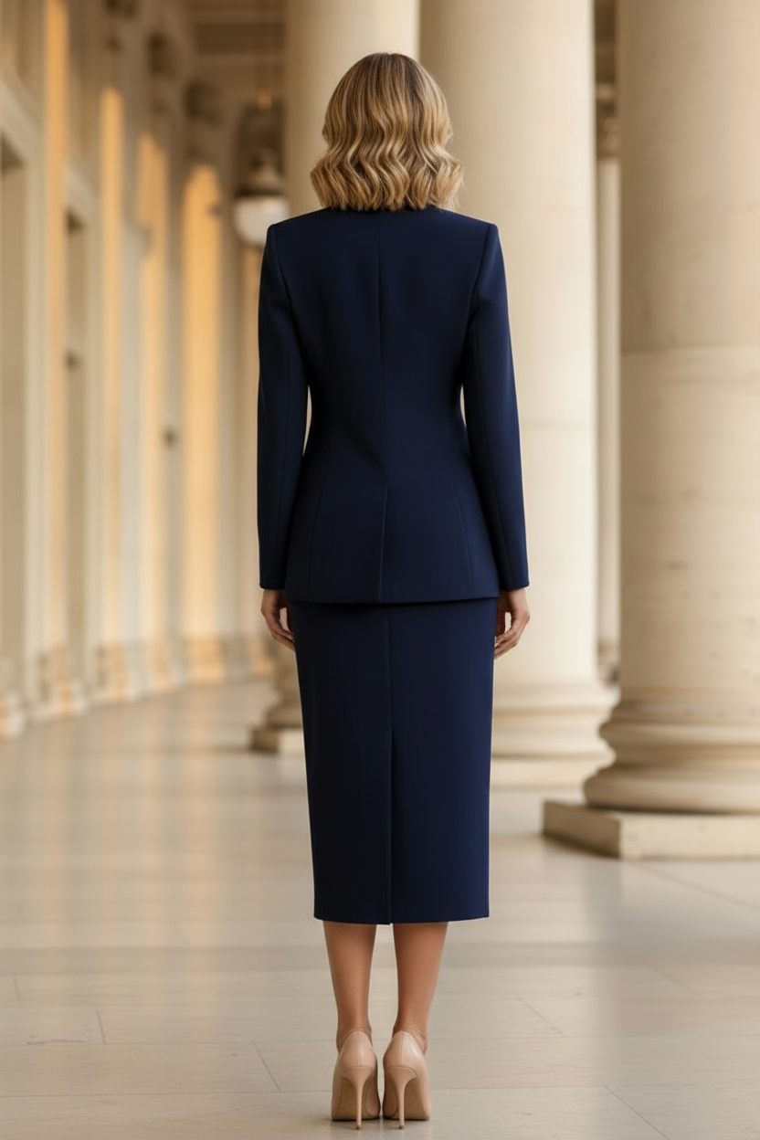 Tailored Blazer and Midi Skirt Set