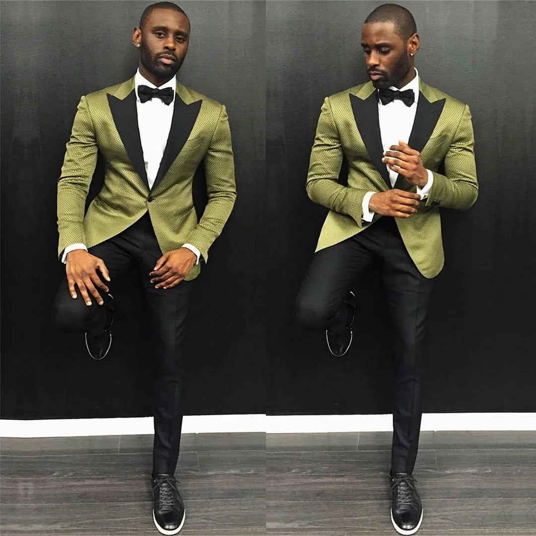 New Arrive Black Lapel Bespoke Formal Dinner Prom Suit With One Button New For Man Gentle