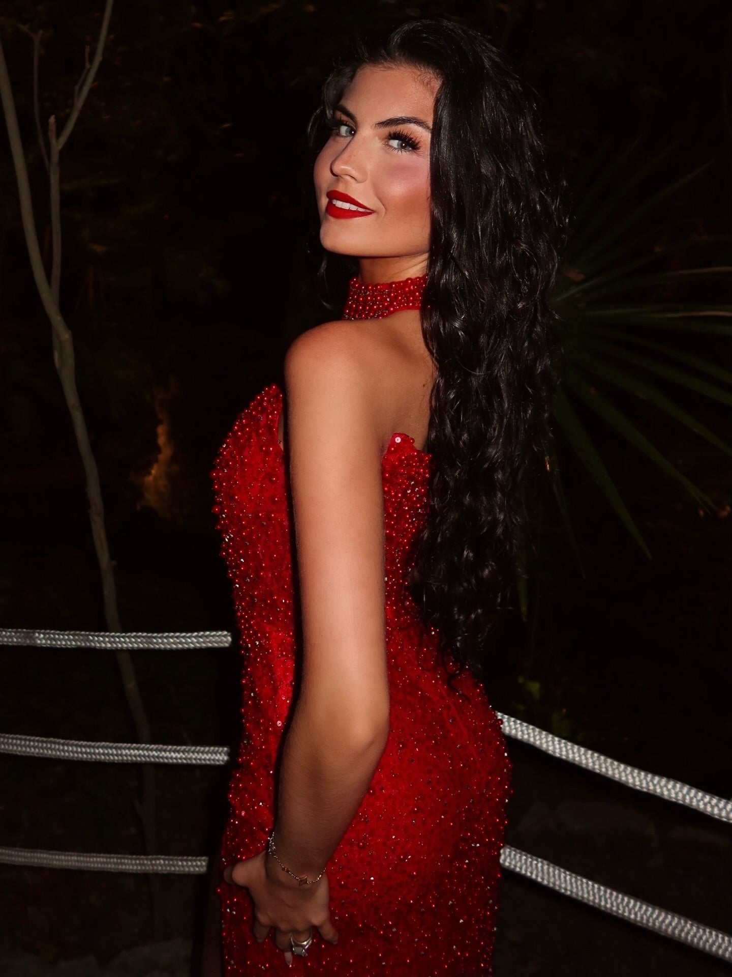 Red Strapless Sleeveless High Waist Long Mermaid Prom Dress
