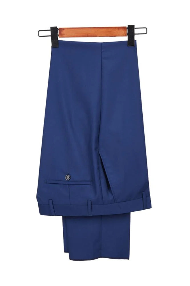 Stylish One Button New Suits For Wedding Party Stitching Velvet With Shawl Lapel Royal Blue