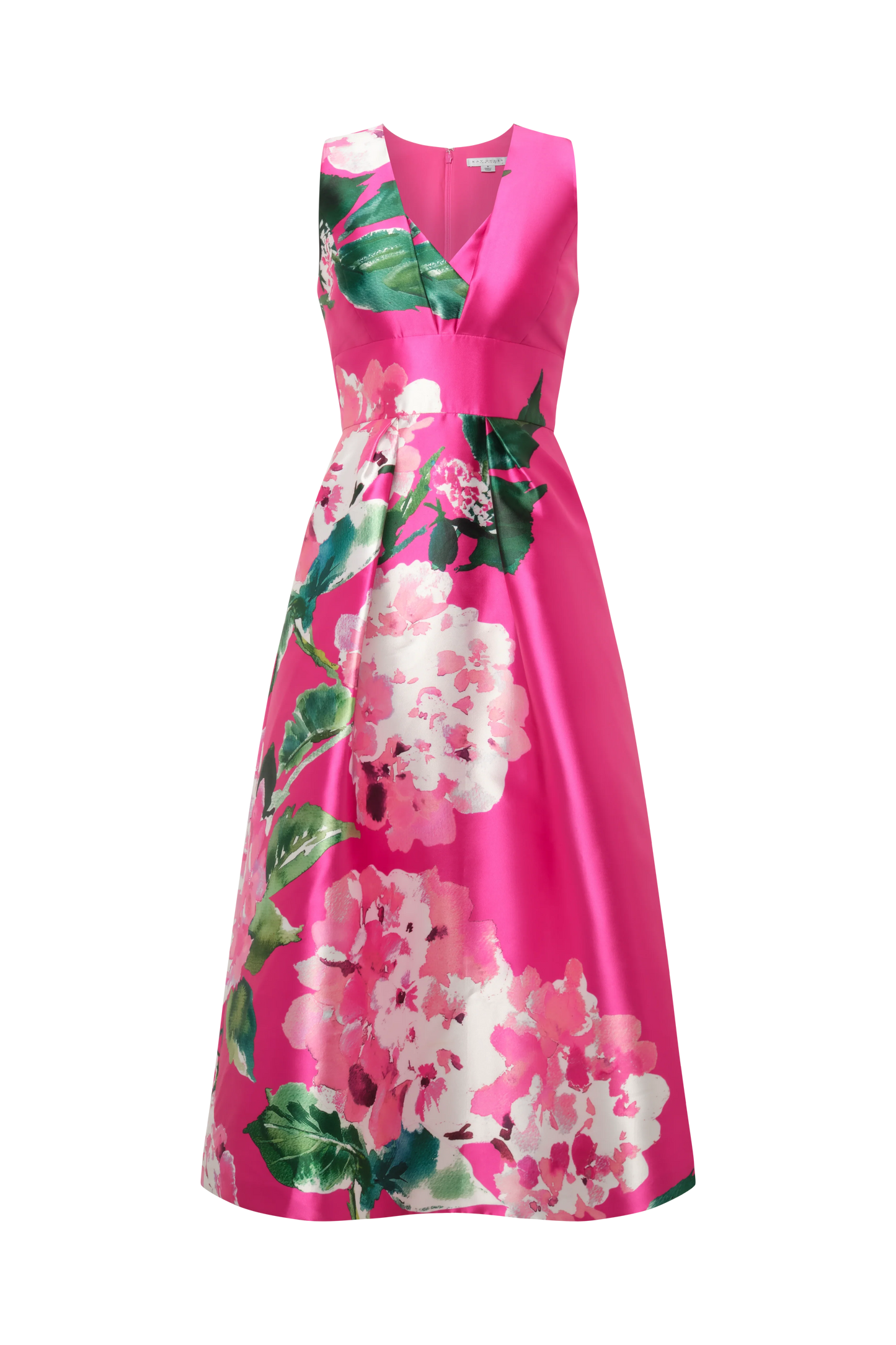 Pink Spring A-Line Tea Length Dress