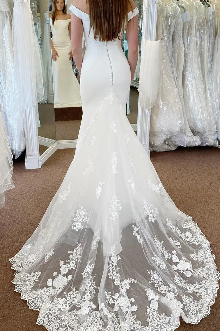 Off-Shoulder Mermaid Wedding Dress