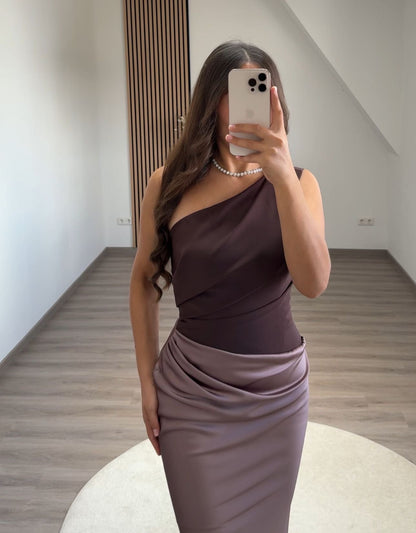 A-Line Strapless Sleeveless Beads Evening Dress