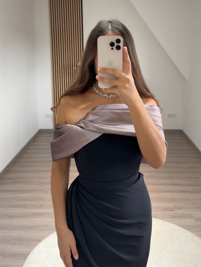 Halter Sleeveless Slit Ruched Evening Dress