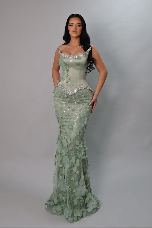 Strapless Sleeveless Long Mermaid Prom Dress