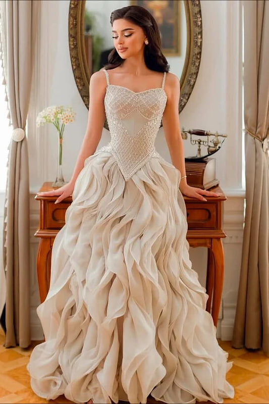 Spaghetti-Straps Sweetheart Mermaid Evening Gowns
