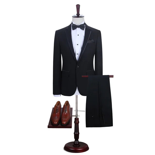 Elegant Black Prom Attire With One Button New Online For Men