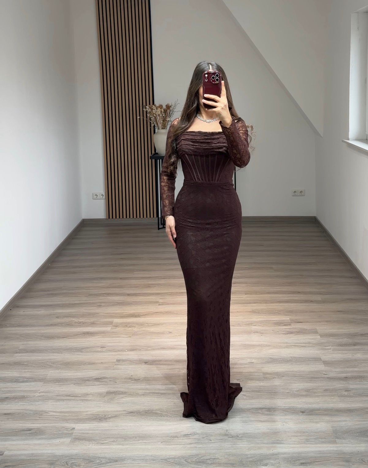 Black Long Sleeves Off-Shoulder Corset Sheath Prom Dress