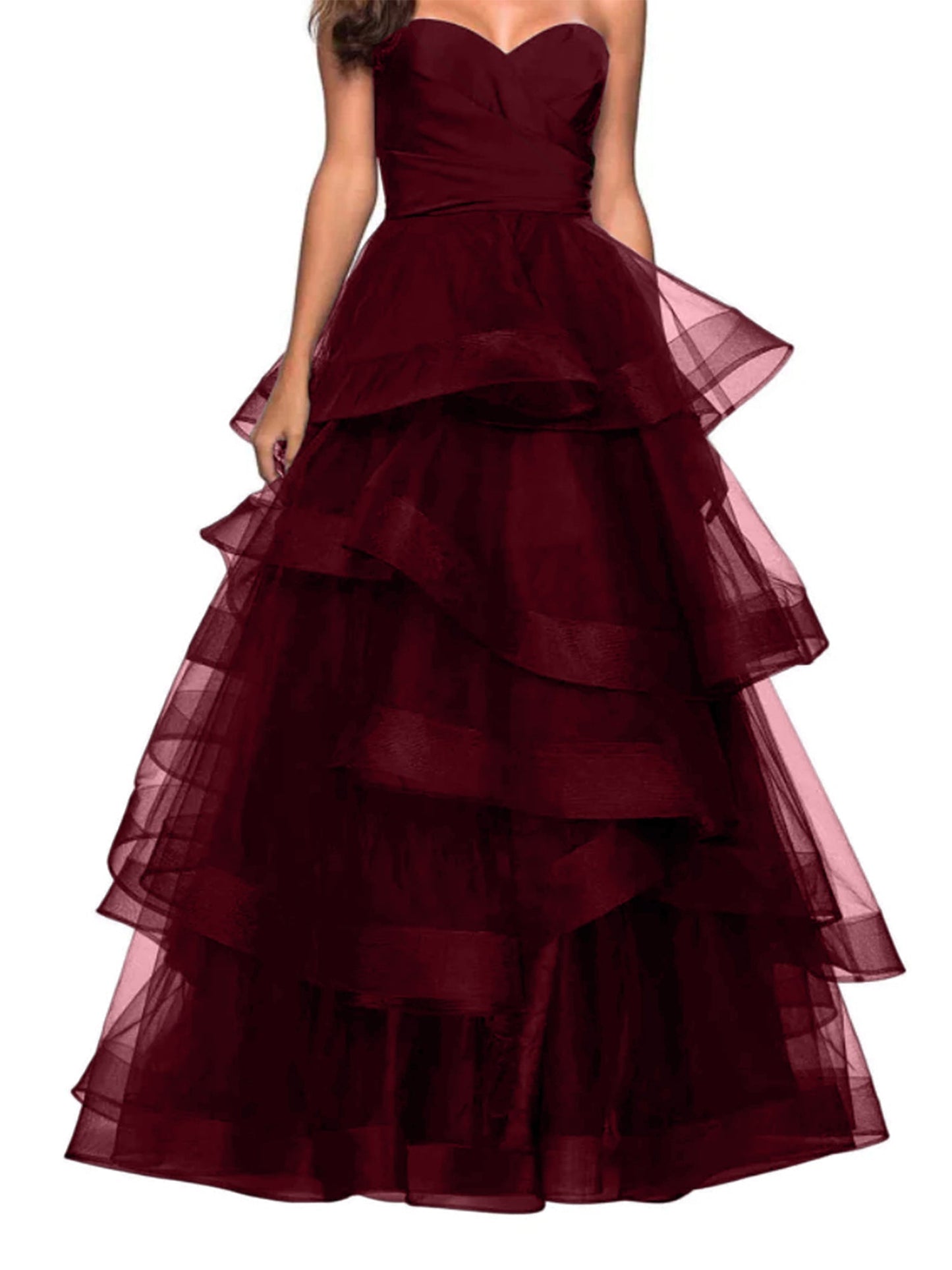 A-Line Sweetheart Ruffles Ball Gown Prom Dress