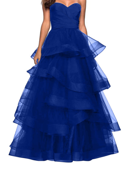 A-Line Sweetheart Ruffles Ball Gown Prom Dress