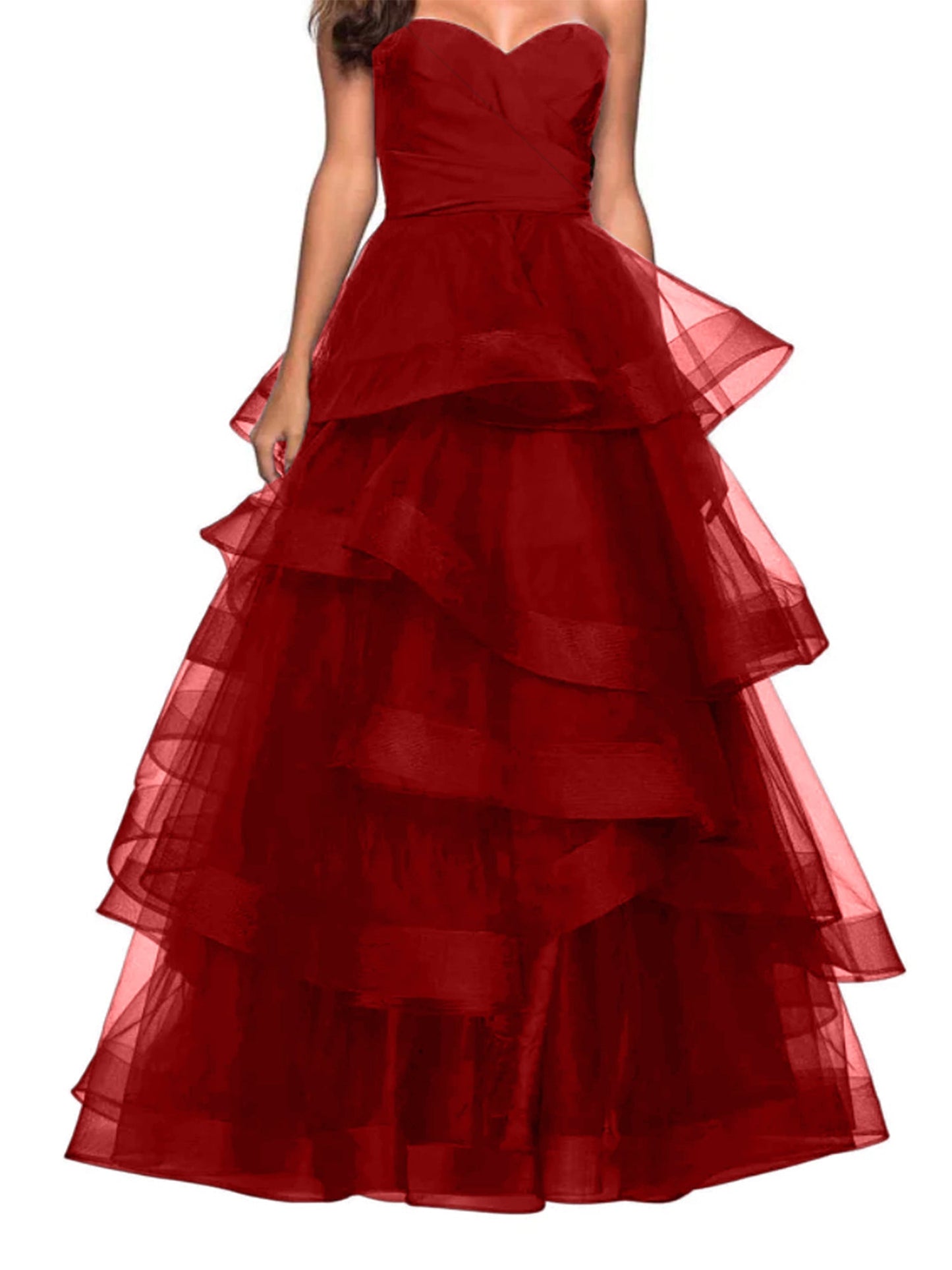 A-Line Sweetheart Ruffles Ball Gown Prom Dress