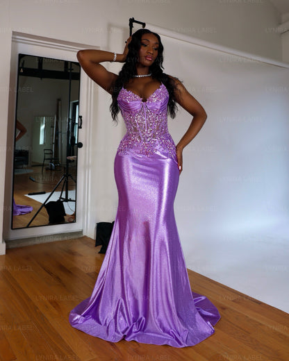 The Gia Glitter Lace Gown Prom Dress