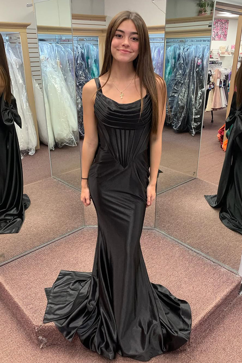 Cute Mermaid Sweetheart Black Prom Dress