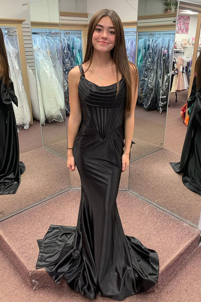Cute Mermaid Sweetheart Black Prom Dress