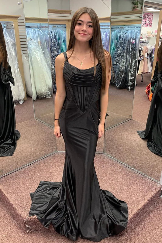 Cute Mermaid Sweetheart Black Prom Dress