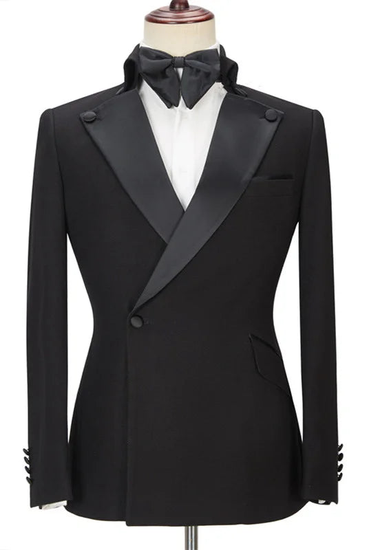 Elegant Best Fited Black Ring Bearer Suits With Peaked Lapel Party