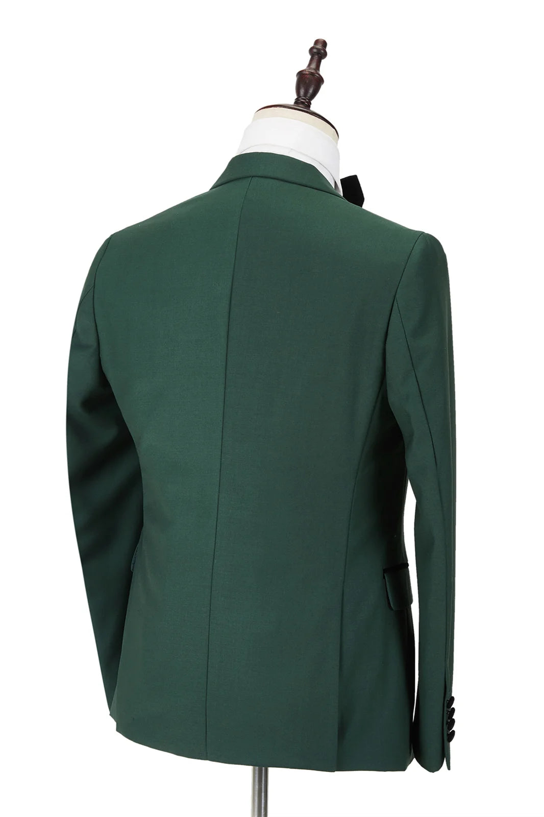 New Arrive Dark Green Wedding Blazer With Black Peak Lapel For Groom