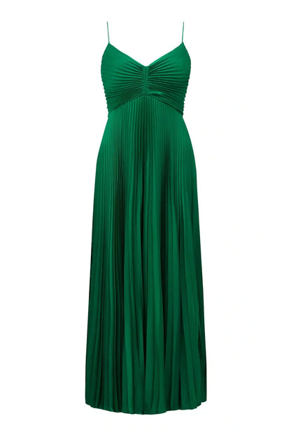 Chic A Line Halter Neck Green Long Prom Dress with Keyhole