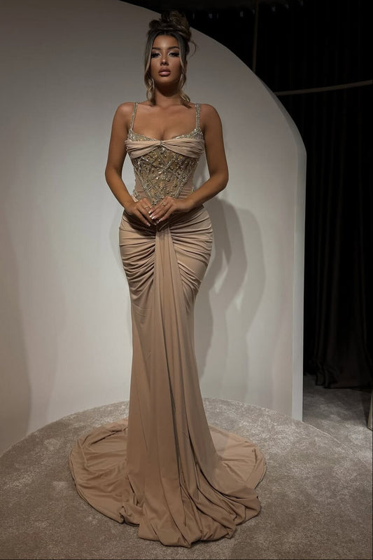 Straps Sleeveless Mermaid Evening Dress