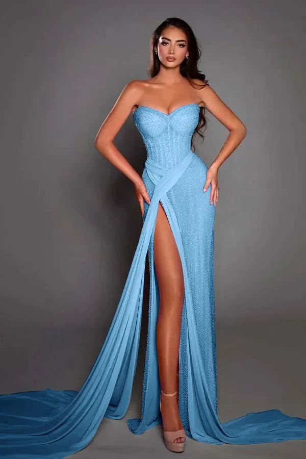 Gorgeous Pink Sweetheart Split Summer Prom Dress