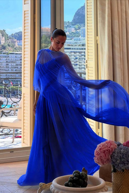 Strapless Sleeveless Long A Line Prom Dress With Pleated Tulle