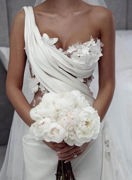 Vintage One-Shoulder Flowers Wedding Dresses With RufflesVintage One-Shoulder Flowers Wedding Dresses With RufflesVintage One-Shoulder Flowers Wedding Dresses With RufflesVintage One-Shoulder Flowers Wedding Dresses With RufflesVintage One-Shoulder Flower