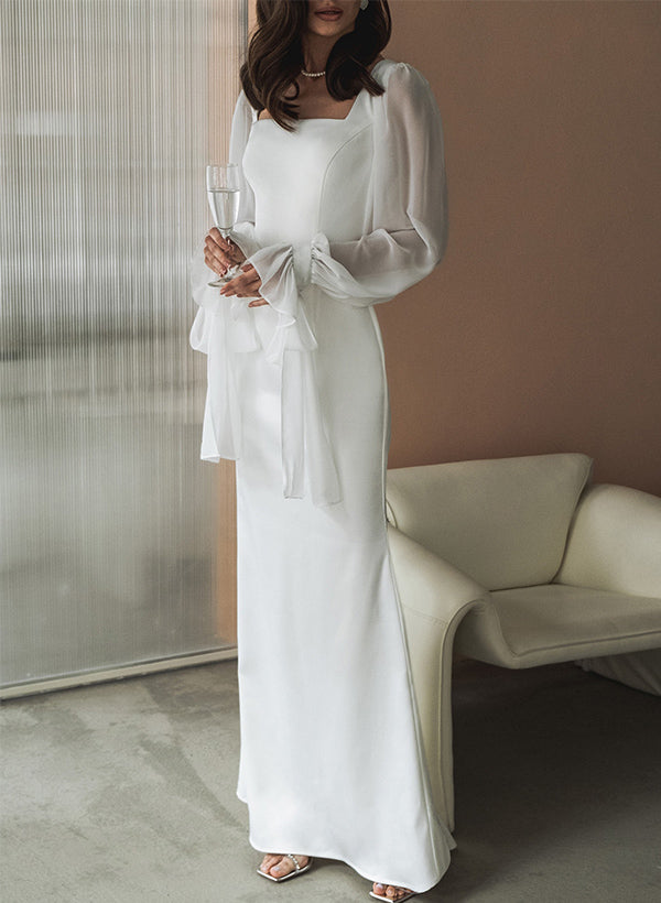 Sheath/Column Square Neckline Long Sleeves Wedding DressesSheath/Column Square Neckline Long Sleeves Wedding DressesSheath/Column Square Neckline Long Sleeves Wedding DressesSheath/Column Square Neckline Long Sleeves Wedding DressesSheath/Column Square Ne