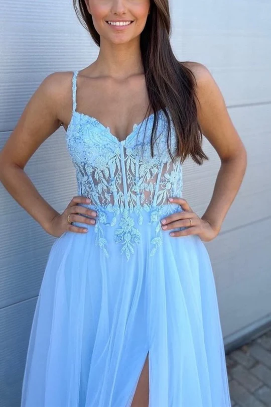 A-Line Appliques Newest Long Prom Dress