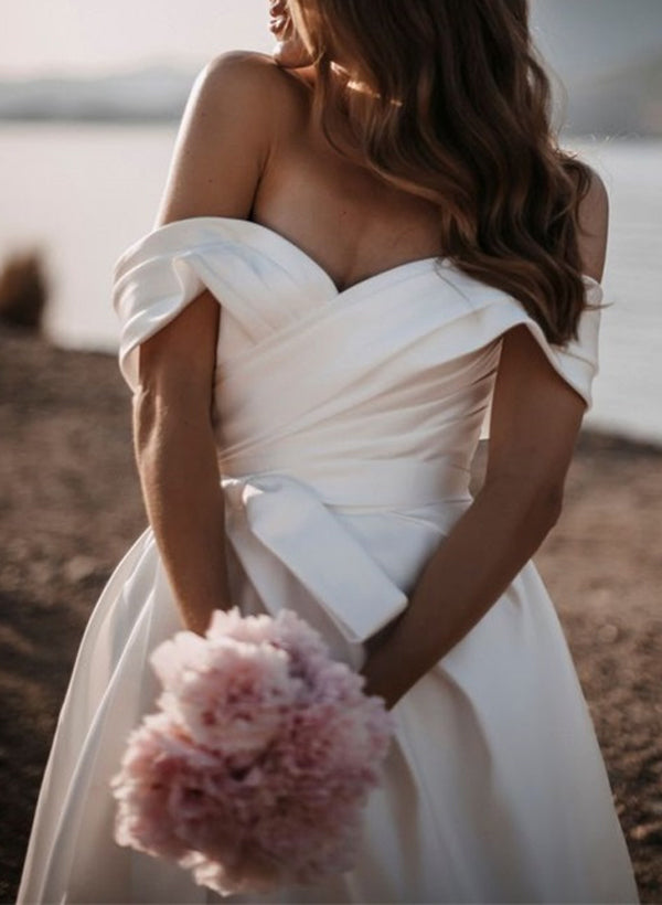 A-Line Off-The-Shoulder Sleeveless Satin Court Train Wedding DressA-Line Off-The-Shoulder Sleeveless Satin Court Train Wedding DressA-Line Off-The-Shoulder Sleeveless Satin Court Train Wedding DressA-Line Off-The-Shoulder Sleeveless Satin Court Train Wedd