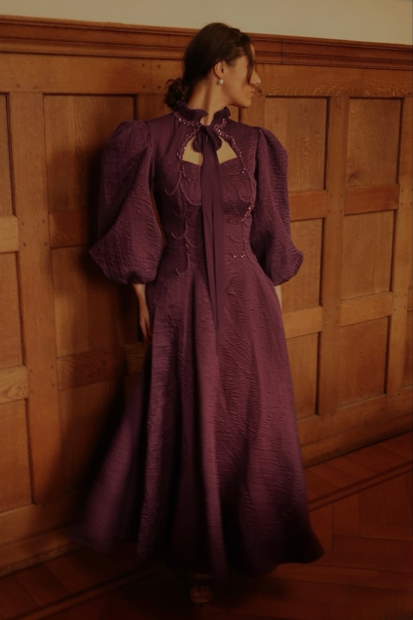 A-Line Empire-Waist Long Sleeves Evening Dress