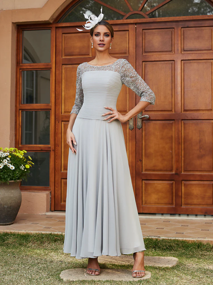 Transparent Collar Half Sleeve Length Mother of the bride dress