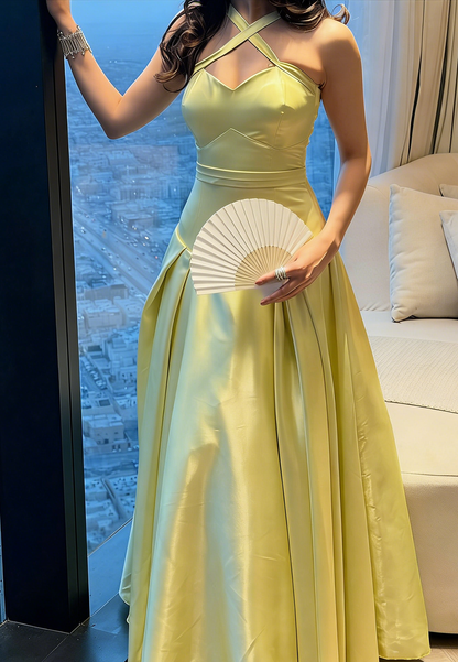 Sweetheart Straps Satin A-Line Prom Dress