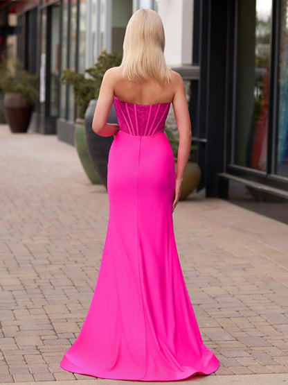 Strapless Evening Party Newest Long Prom Dress