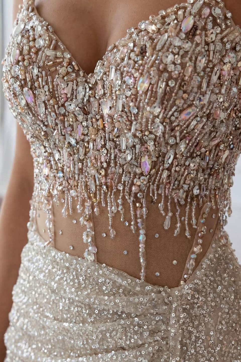 Sweetheart Sleeveless Mermaid Prom Dress Sequins