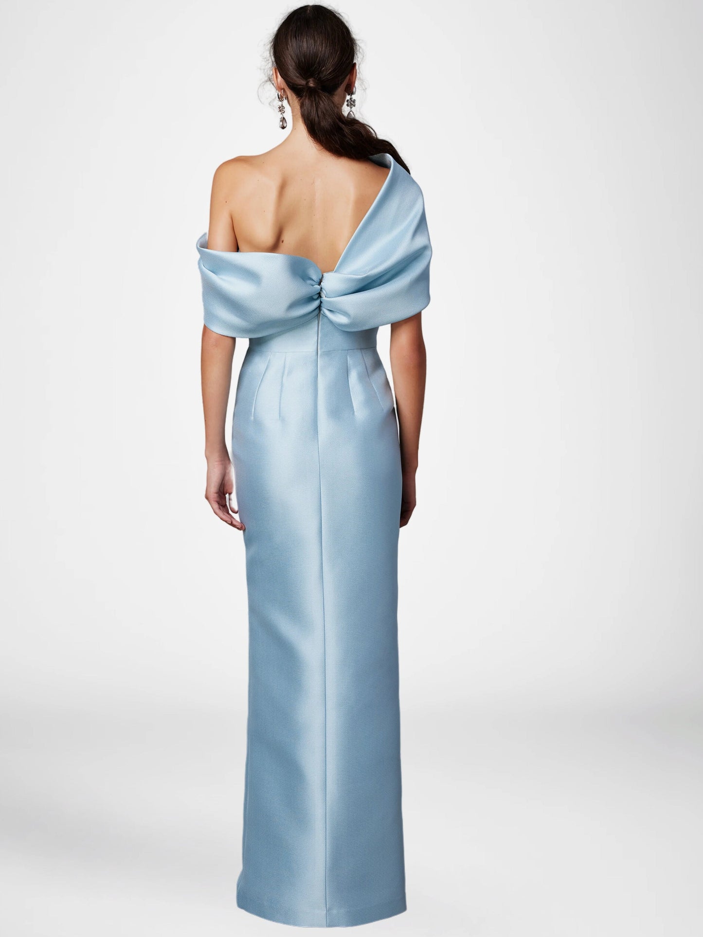 Half Sleeves Floor-Length Formal With Ruffles