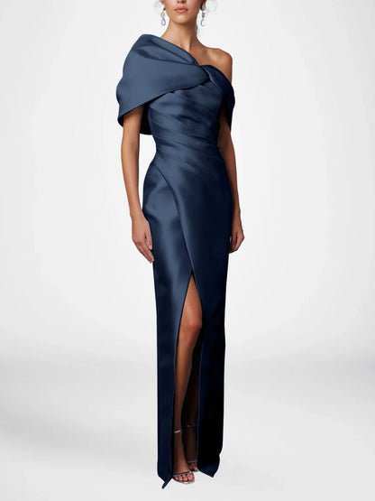 Half Sleeves Floor-Length Formal With Ruffles