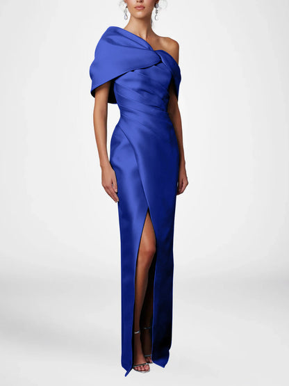 Half Sleeves Floor-Length Formal With Ruffles