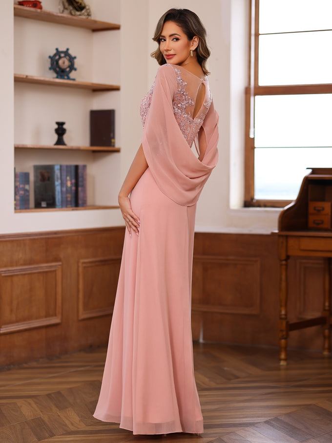 Princess Scoop Floor-Length Mother of the Bride Outfits with Pleated