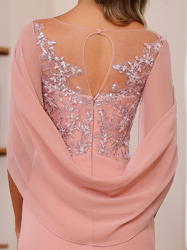 Princess Scoop Floor-Length Mother of the Bride Outfits with Pleated