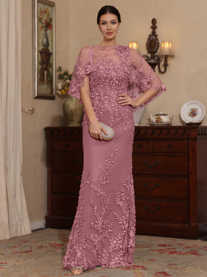 Sheath Scoop Lace Mother of the Bride Dress