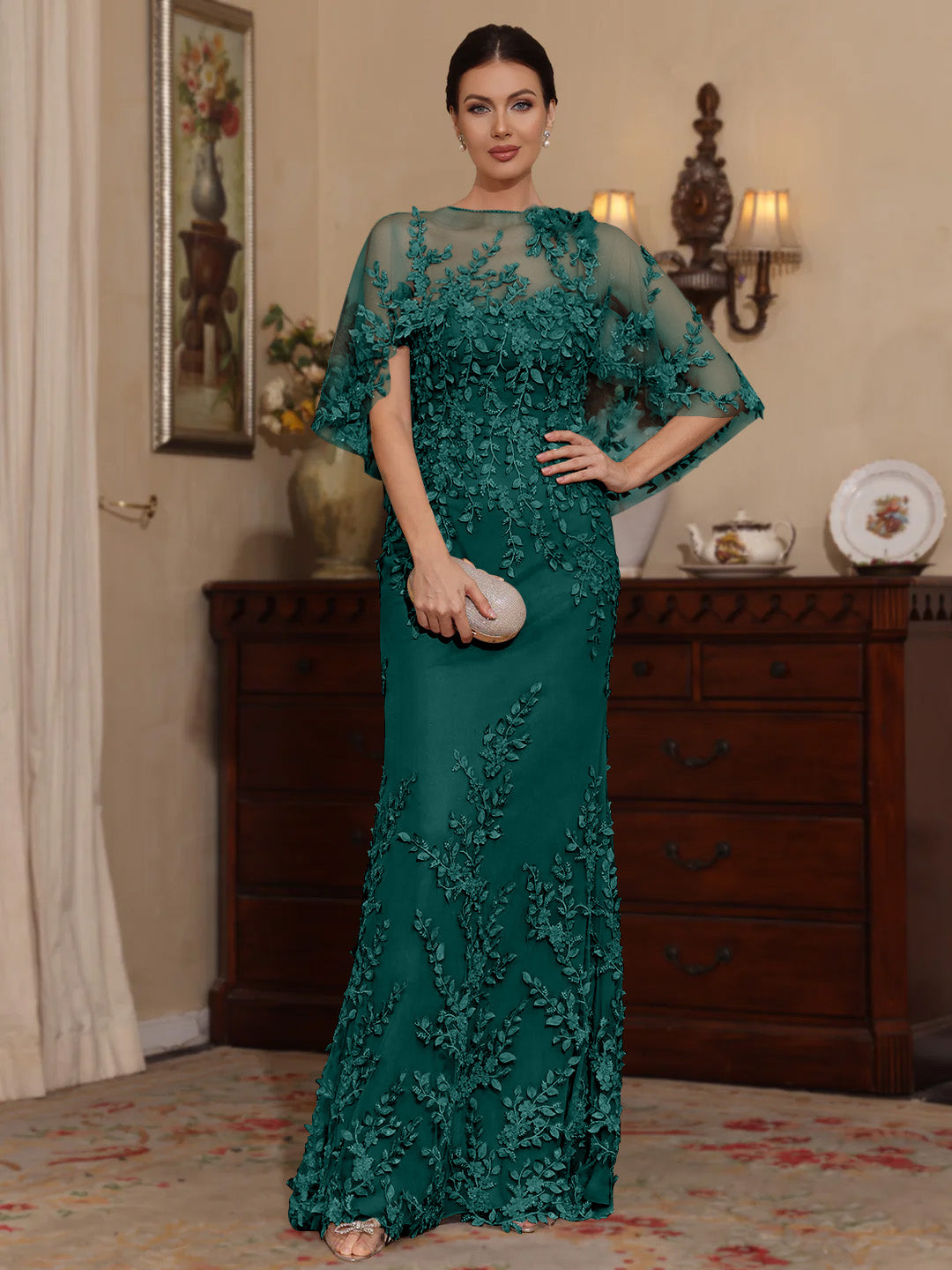 Sheath Scoop Lace Mother of the Bride Dress