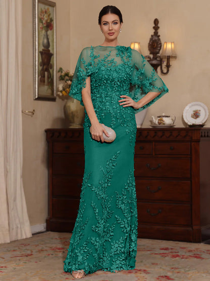 Sheath Scoop Lace Mother of the Bride Dress