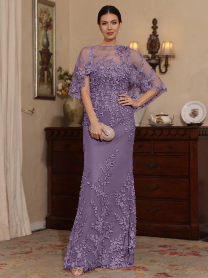 Sheath Scoop Lace Mother of the Bride Dress