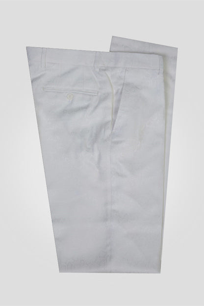 Roy White Jacquard Shawl Lapel Double Breasted Men Suits For Wedding Prom