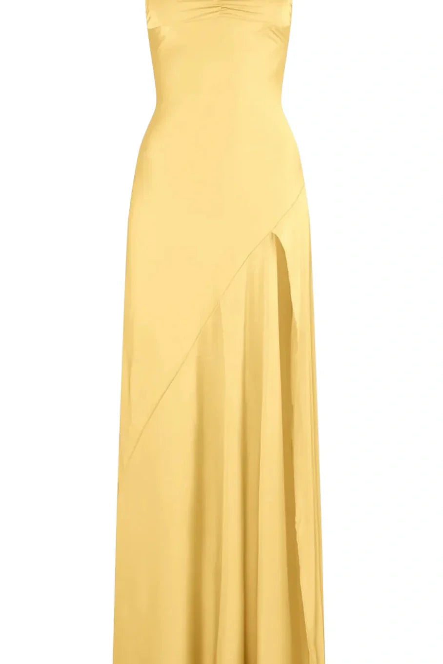 Simple Sheath Spaghetti Straps Pink Long Party Dress with Split Front