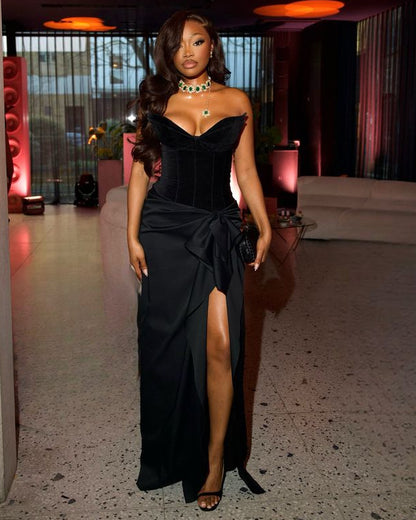 Sexy Black Long Prom Dress Evening Dress With Split