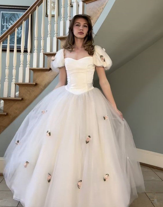Classy Tulle Ball Gown Wedding Dress
